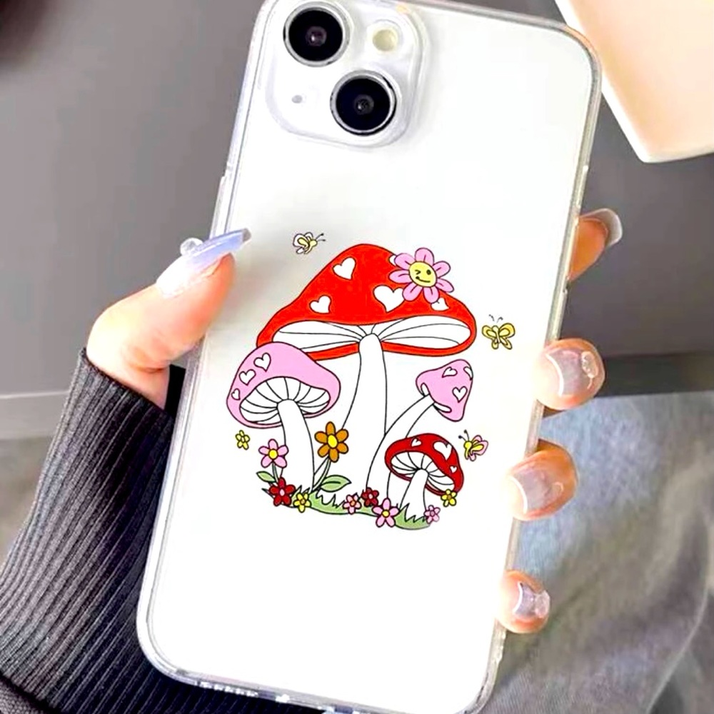 Cartoon Mushroom Clear iPhone 11 Pro Case